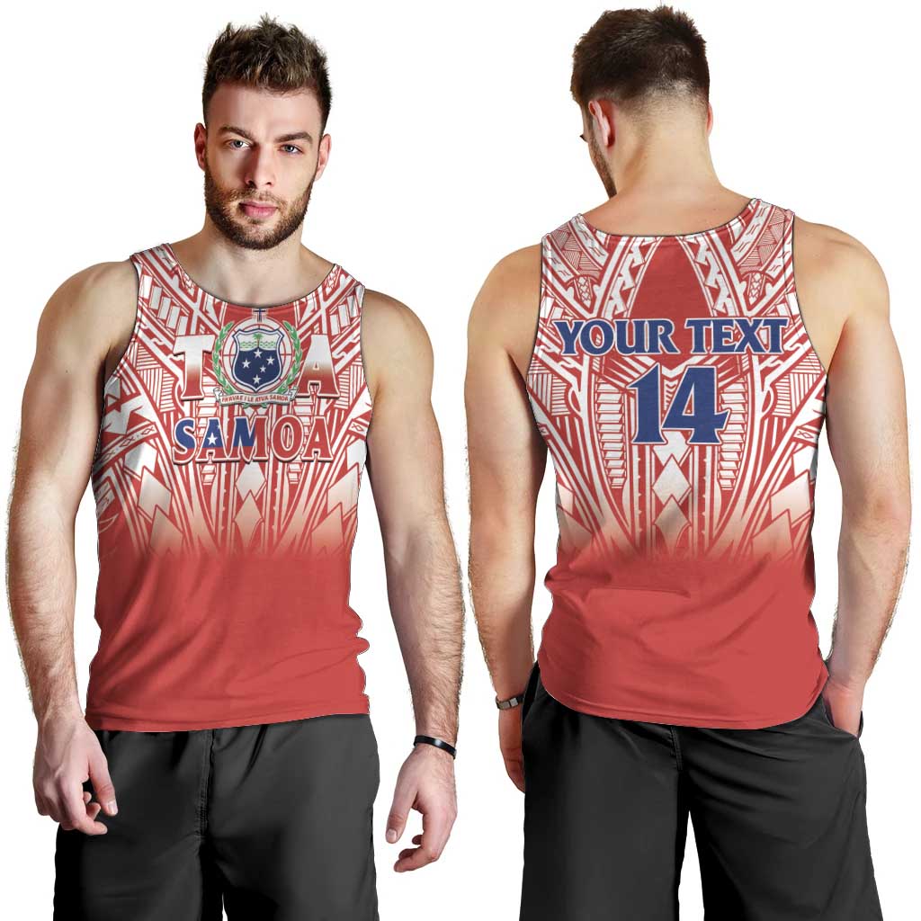 Toa Samoa Rugby Custom Men Tank Top Samoa mo Samoa Polynesian Pacific Red LT14 - Polynesian Pride
