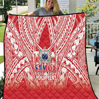 Toa Samoa Rugby Custom Quilt Samoa mo Samoa Polynesian Pacific Red - Polynesian Pride