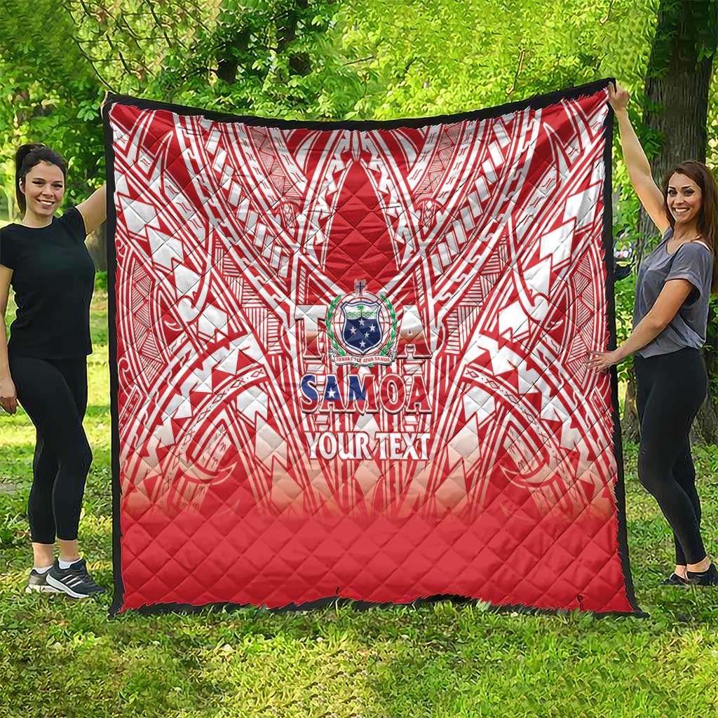 Toa Samoa Rugby Custom Quilt Samoa mo Samoa Polynesian Pacific Red - Polynesian Pride
