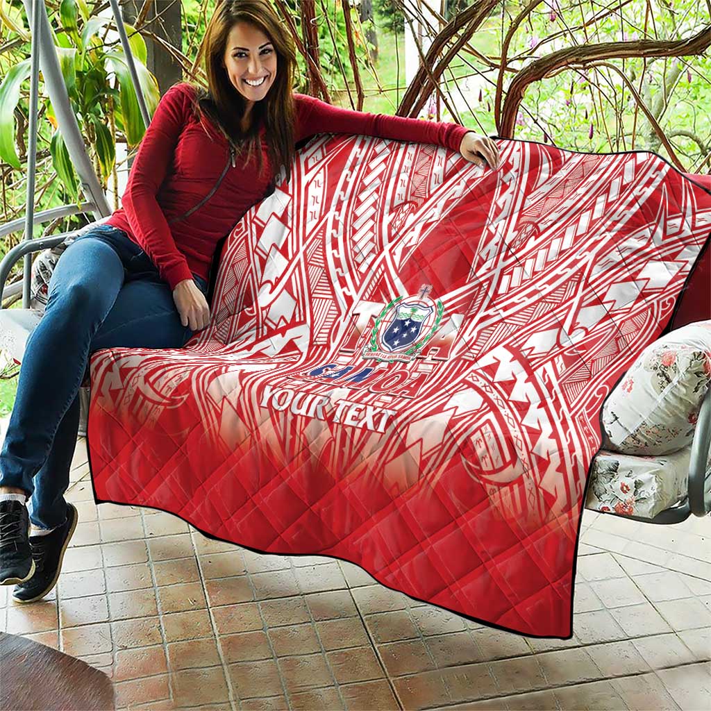 Toa Samoa Rugby Custom Quilt Samoa mo Samoa Polynesian Pacific Red - Polynesian Pride