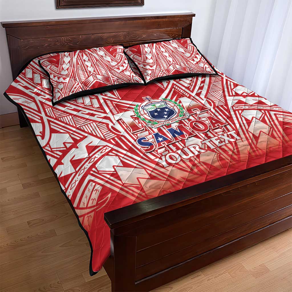 Toa Samoa Rugby Custom Quilt Bed Set Samoa mo Samoa Polynesian Pacific Red - Polynesian Pride