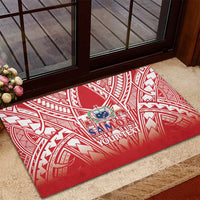 Toa Samoa Rugby Custom Rubber Doormat Samoa mo Samoa Polynesian Pacific Red - Polynesian Pride