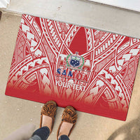 Toa Samoa Rugby Custom Rubber Doormat Samoa mo Samoa Polynesian Pacific Red - Polynesian Pride