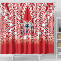 Toa Samoa Rugby Custom Shower Curtain Samoa mo Samoa Polynesian Pacific Red - Polynesian Pride
