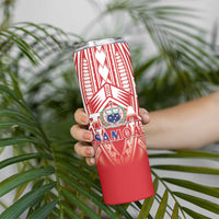 Toa Samoa Rugby Custom Skinny Tumbler Samoa mo Samoa Polynesian Pacific Red - Polynesian Pride