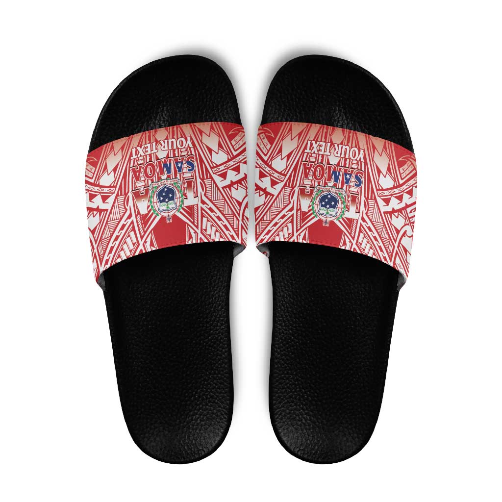 Toa Samoa Rugby Custom Slide Sandals Samoa mo Samoa Polynesian Pacific Red - Polynesian Pride