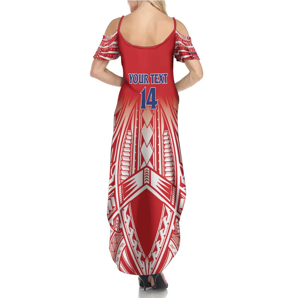 Toa Samoa Rugby Custom Summer Maxi Dress Samoa mo Samoa Polynesian Pacific Red - Polynesian Pride