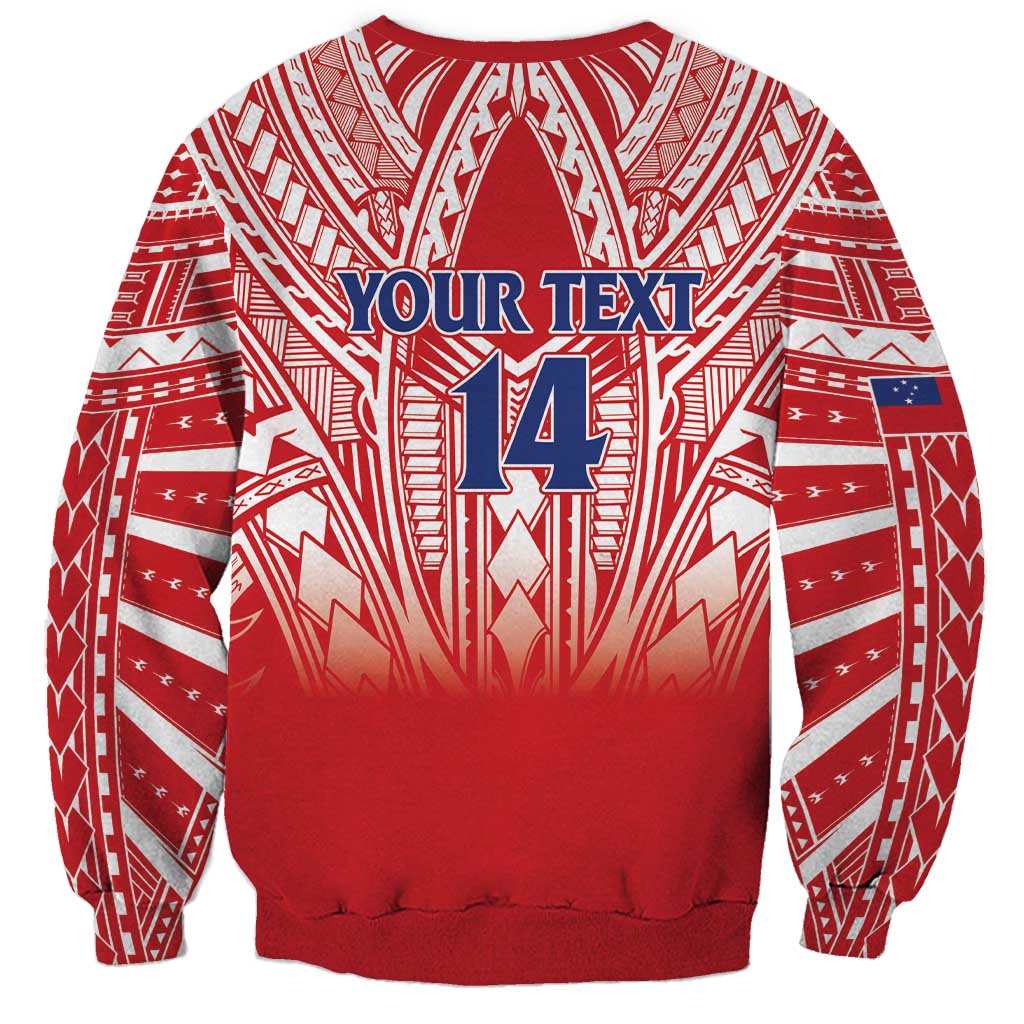 Toa Samoa Rugby Custom Sweatshirt Samoa mo Samoa Polynesian Pacific Red LT14 - Polynesian Pride