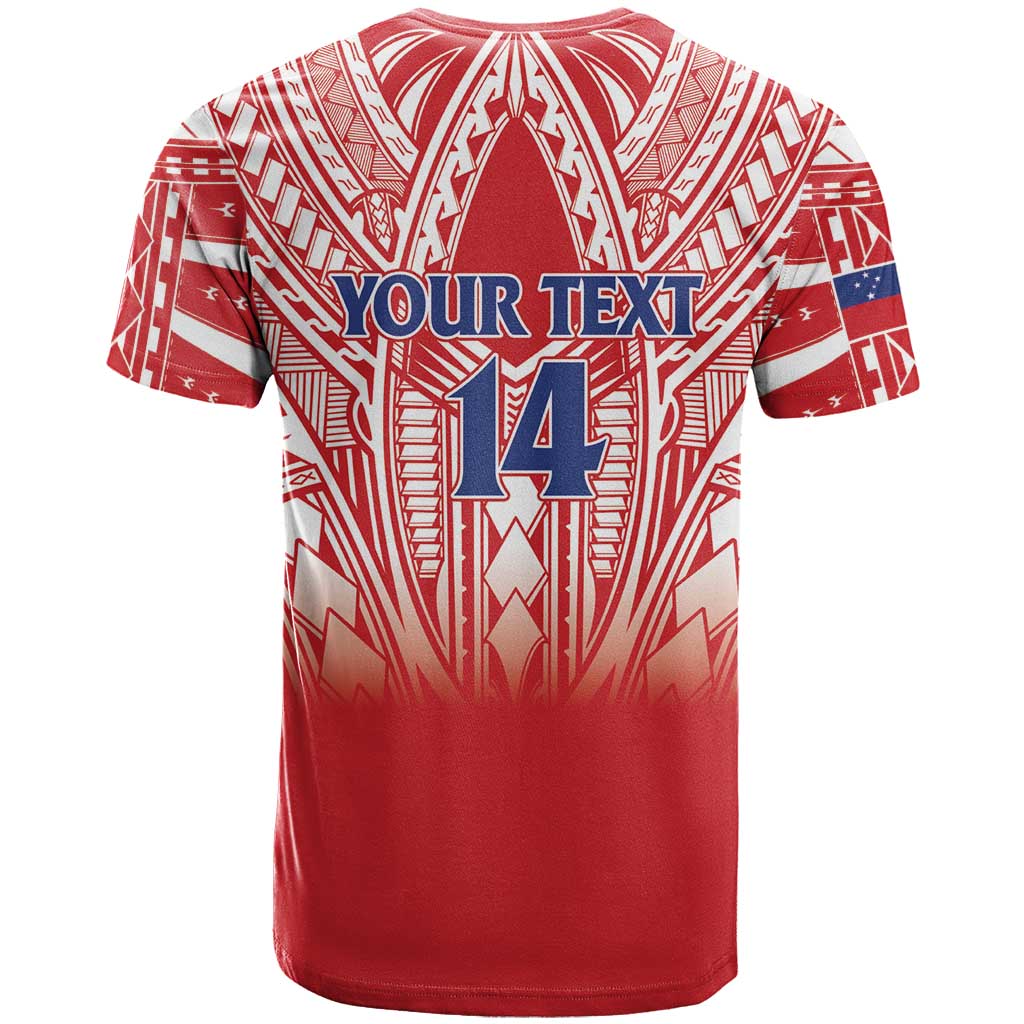 Toa Samoa Rugby Custom T Shirt Samoa mo Samoa Polynesian Pacific Red LT14 - Polynesian Pride