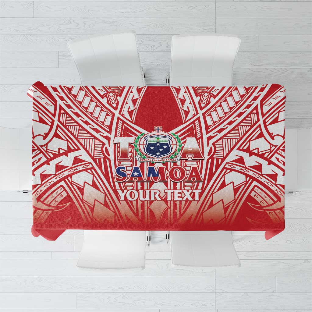 Toa Samoa Rugby Custom Tablecloth Samoa mo Samoa Polynesian Pacific Red - Polynesian Pride