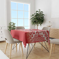 Toa Samoa Rugby Custom Tablecloth Samoa mo Samoa Polynesian Pacific Red - Polynesian Pride