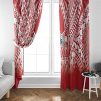 Toa Samoa Rugby Custom Window Curtain Samoa mo Samoa Polynesian Pacific Red - Polynesian Pride