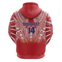 Toa Samoa Rugby Custom Zip Hoodie Samoa mo Samoa Polynesian Pacific Red - Polynesian Pride
