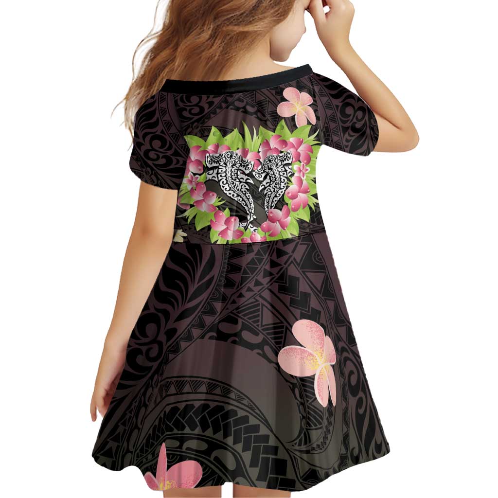 Polynesia Valentine's Day Family Matching Off Shoulder Short Dress and Hawaiian Shirt Hammerhead Shark Plumeria With Polynesian Pattern