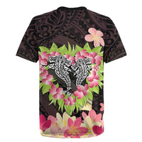 Polynesia Valentine's Day Rugby Jersey Hammerhead Shark Plumeria With Polynesian Pattern
