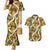 Brown Hawaii Plumeria Lei With Tropical Leaves Couples Matching Mermaid Dress and Hawaiian Shirt