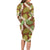 Brown Hawaii Plumeria Lei With Tropical Leaves Family Matching Long Sleeve Bodycon Dress and Hawaiian Shirt
