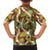 Brown Hawaii Plumeria Lei With Tropical Leaves Family Matching Off The Shoulder Long Sleeve Dress and Hawaiian Shirt