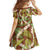 Brown Hawaii Plumeria Lei With Tropical Leaves Family Matching Off The Shoulder Long Sleeve Dress and Hawaiian Shirt