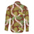 Brown Hawaii Plumeria Lei With Tropical Leaves Family Matching Off The Shoulder Long Sleeve Dress and Hawaiian Shirt