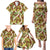 Brown Hawaii Plumeria Lei With Tropical Leaves Family Matching Puletasi and Hawaiian Shirt