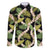 Black Hawaii Plumeria Lei With Tropical Leaves Family Matching Long Sleeve Bodycon Dress and Hawaiian Shirt