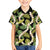 Black Hawaii Plumeria Lei With Tropical Leaves Family Matching Long Sleeve Bodycon Dress and Hawaiian Shirt