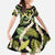 Black Hawaii Plumeria Lei With Tropical Leaves Family Matching Off The Shoulder Long Sleeve Dress and Hawaiian Shirt