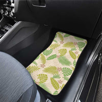 Beige Hawaii Plumeria Lei With Tropical Leaves Car Mats