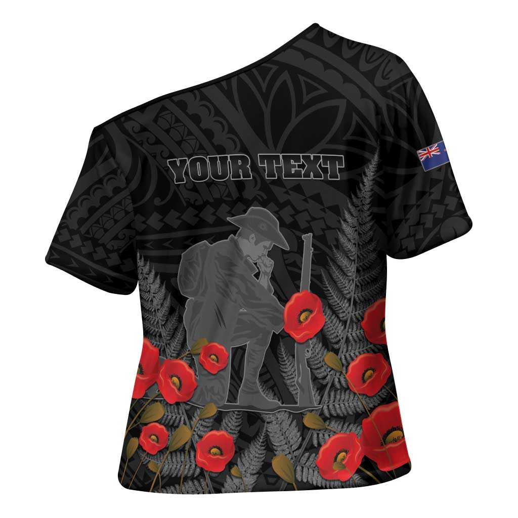 Personalised New Zealand ANZAC Day Cross Shoulder Shirt Lest We Forget Soldier Memorial LT15 - Polynesian Pride