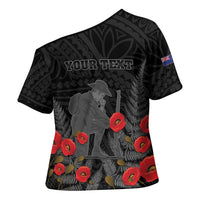 Personalised New Zealand ANZAC Day Cross Shoulder Shirt Lest We Forget Soldier Memorial LT15 - Polynesian Pride