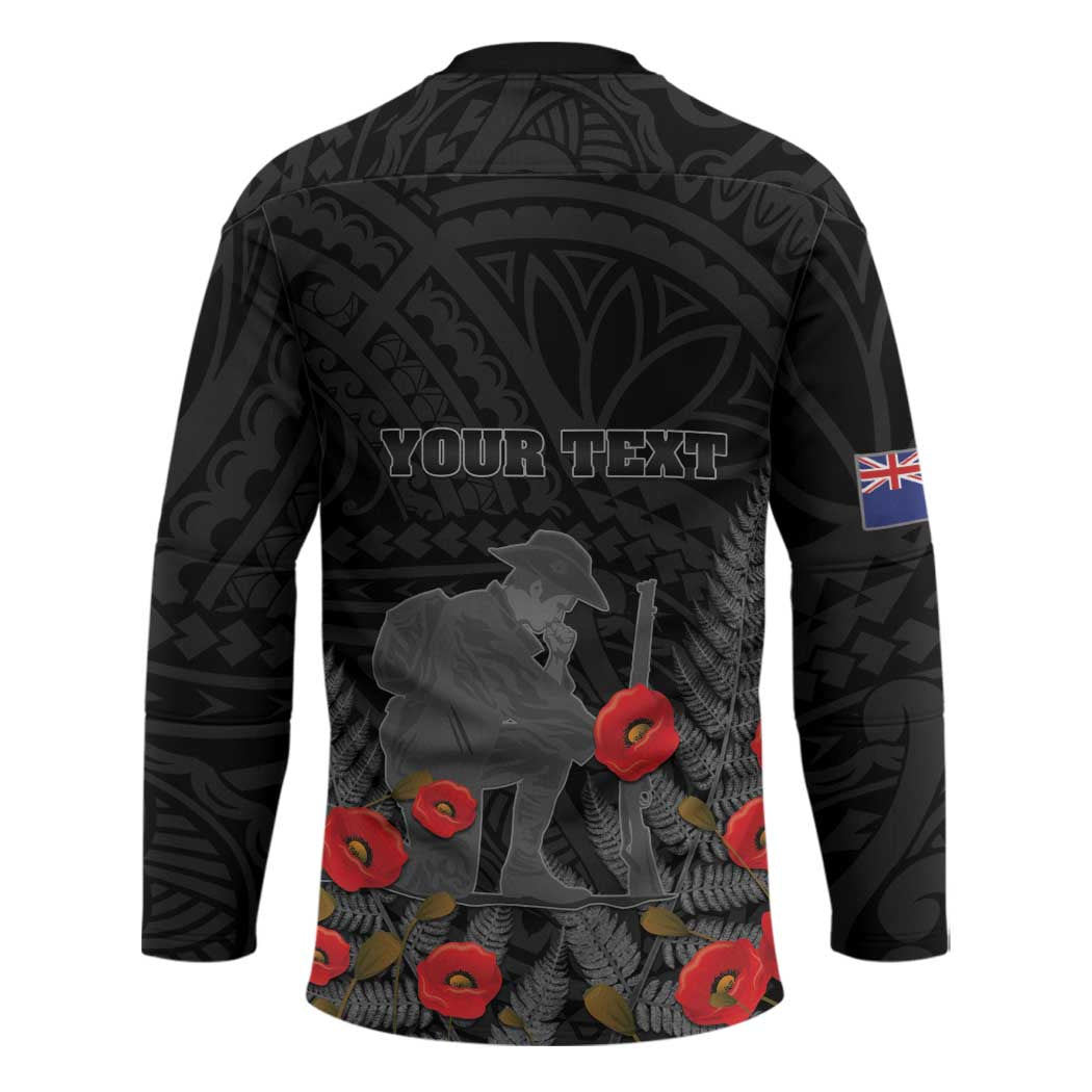 Personalised New Zealand ANZAC Day Hockey Jersey Lest We Forget Soldier Memorial LT15 - Polynesian Pride