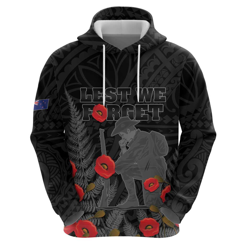 Personalised New Zealand ANZAC Day Hoodie Lest We Forget Soldier Memorial LT15 - Polynesian Pride