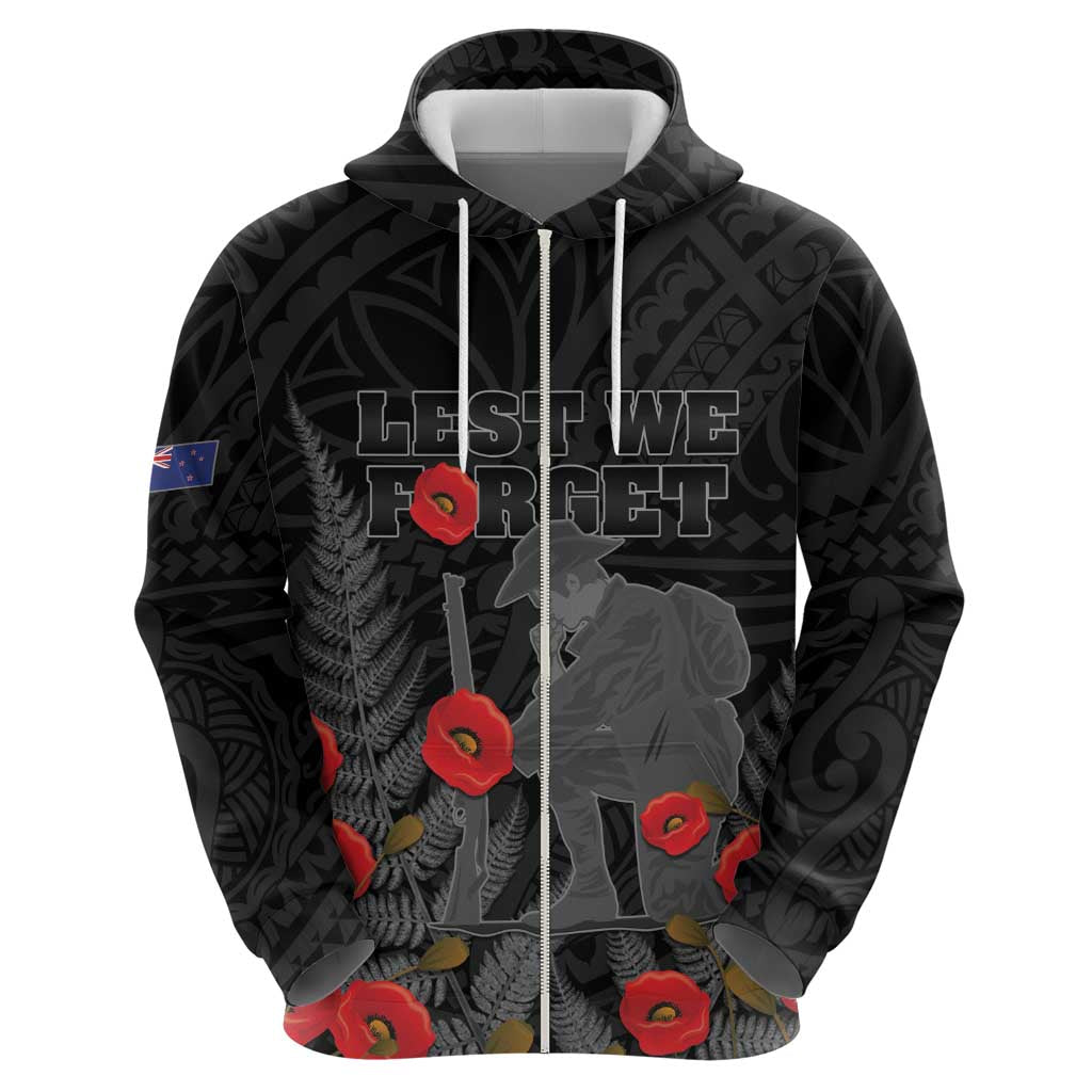Personalised New Zealand ANZAC Day Hoodie Lest We Forget Soldier Memorial LT15 - Polynesian Pride