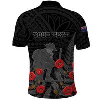 Personalised New Zealand ANZAC Day Polo Shirt Lest We Forget Soldier Memorial