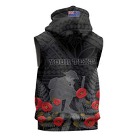 Personalised New Zealand ANZAC Day Sleeveless Hoodie Lest We Forget Soldier Memorial LT15 - Polynesian Pride