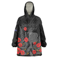 Personalised New Zealand ANZAC Day Wearable Blanket Hoodie Lest We Forget Soldier Memorial