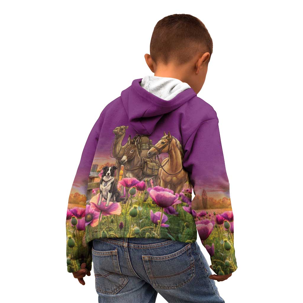 ANZAC Day Kid Hoodie Lest We Forget The Animals Of War LT15 - Polynesian Pride