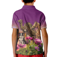 ANZAC Day Kid Polo Shirt Lest We Forget The Animals Of War LT15 - Polynesian Pride