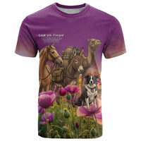 ANZAC Day T Shirt Lest We Forget The Animals Of War LT15 Purple - Polynesian Pride
