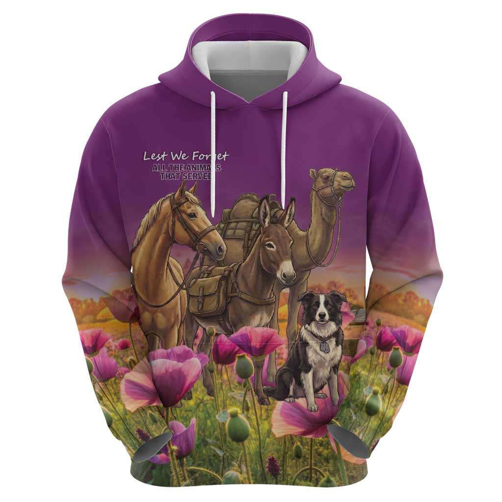 ANZAC Day Zip Hoodie Lest We Forget The Animals Of War LT15 - Polynesian Pride