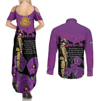 ANZAC Soldier and War Animals Couples Matching Summer Maxi Dress and Long Sleeve Button Shirt We Will Remember Them