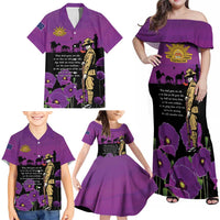 ANZAC Soldier and War Animals Family Matching Off Shoulder Maxi Dress and Hawaiian Shirt We Will Remember Them LT15 - Polynesian Pride