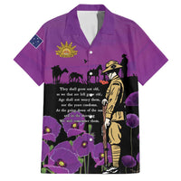 ANZAC Soldier and War Animals Family Matching Off Shoulder Maxi Dress and Hawaiian Shirt We Will Remember Them LT15 Dad's Shirt - Short Sleeve Purple - Polynesian Pride