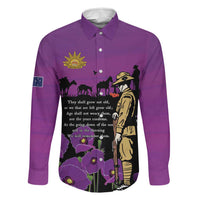 ANZAC Soldier and War Animals Family Matching Off Shoulder Maxi Dress and Hawaiian Shirt We Will Remember Them LT15 Dad's Shirt - Long Sleeve Purple - Polynesian Pride