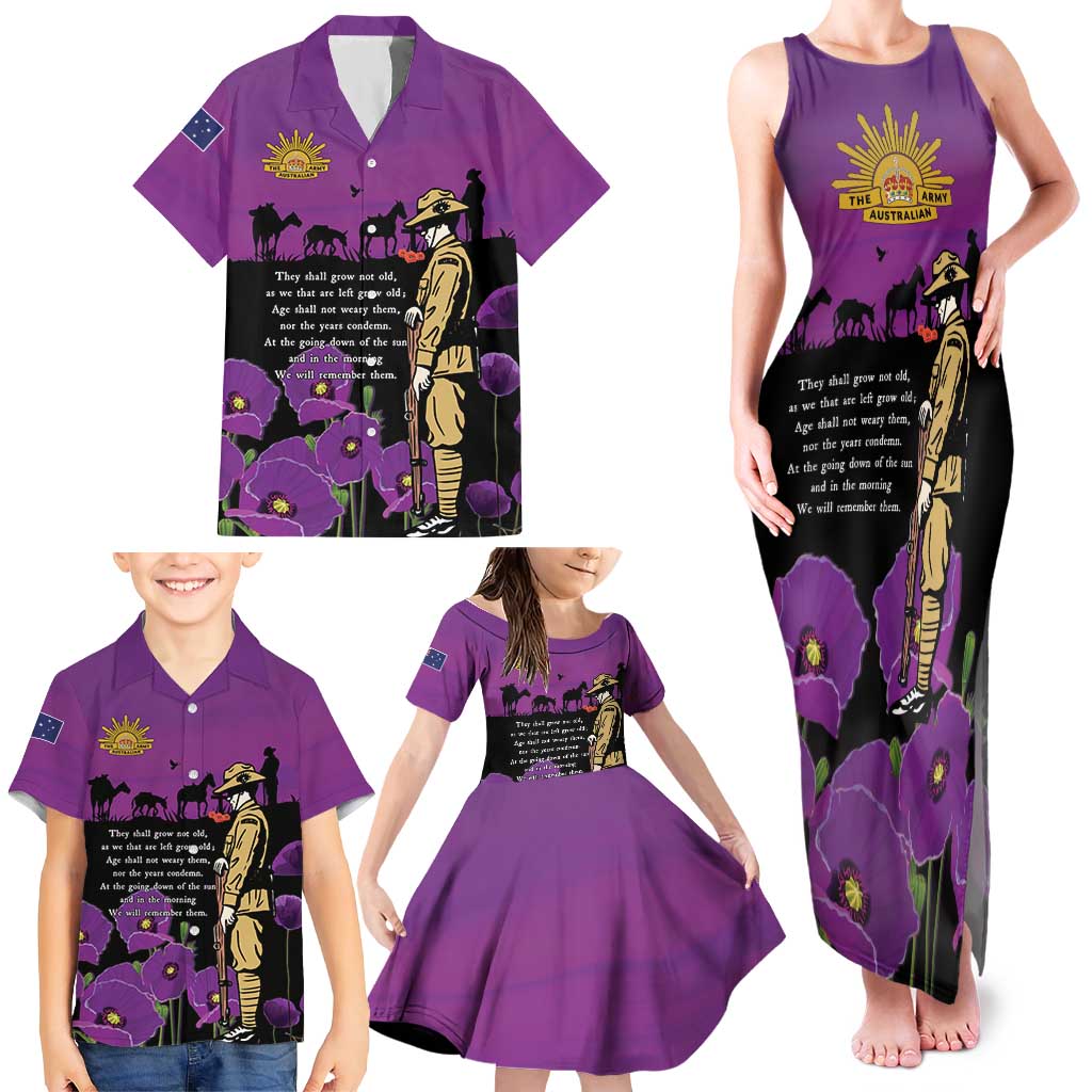 ANZAC Soldier and War Animals Family Matching Tank Maxi Dress and Hawaiian Shirt We Will Remember Them