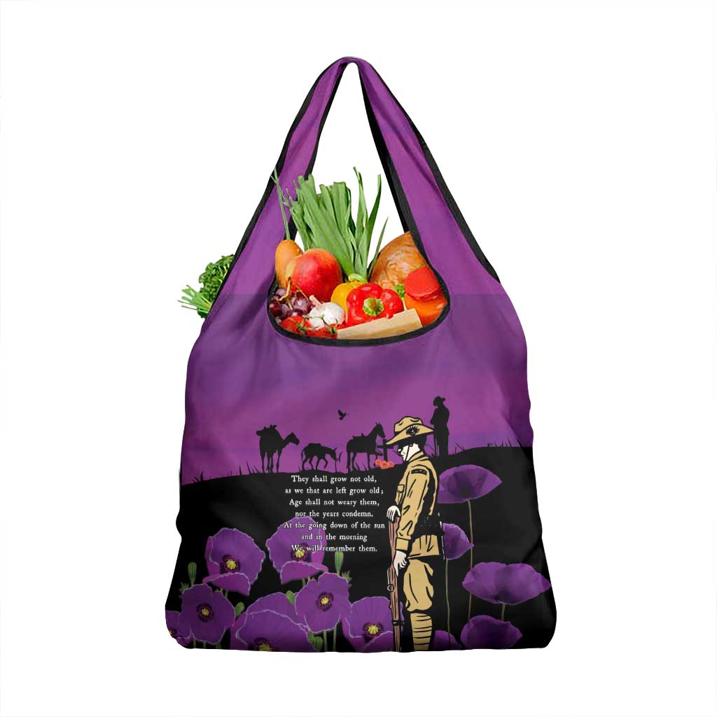 ANZAC Soldier and War Animals Grocery Bag We Will Remember Them
