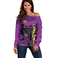 ANZAC Soldier and War Animals Off Shoulder Sweater We Will Remember Them