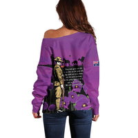 ANZAC Soldier and War Animals Off Shoulder Sweater We Will Remember Them