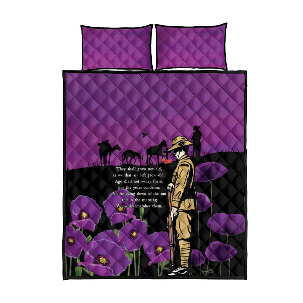 ANZAC Soldier and War Animals Quilt Bed Set We Will Remember Them